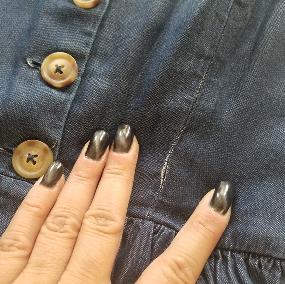 UO Emilia chambray button down midi dress new M - Picture 6 of 6